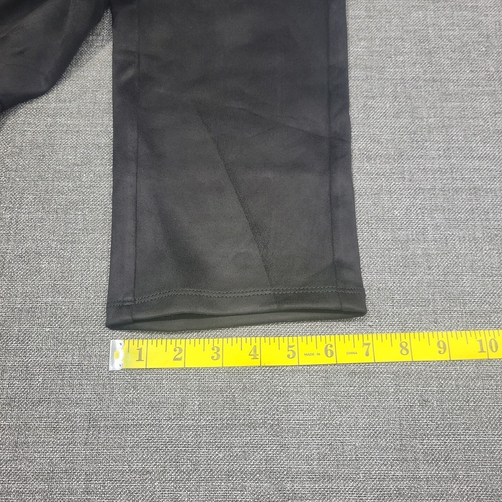 Isaac Mizrahi Live Womens Faux Suede Pants Petite 6P Black Straight Leg Ankle - Picture 5 of 12